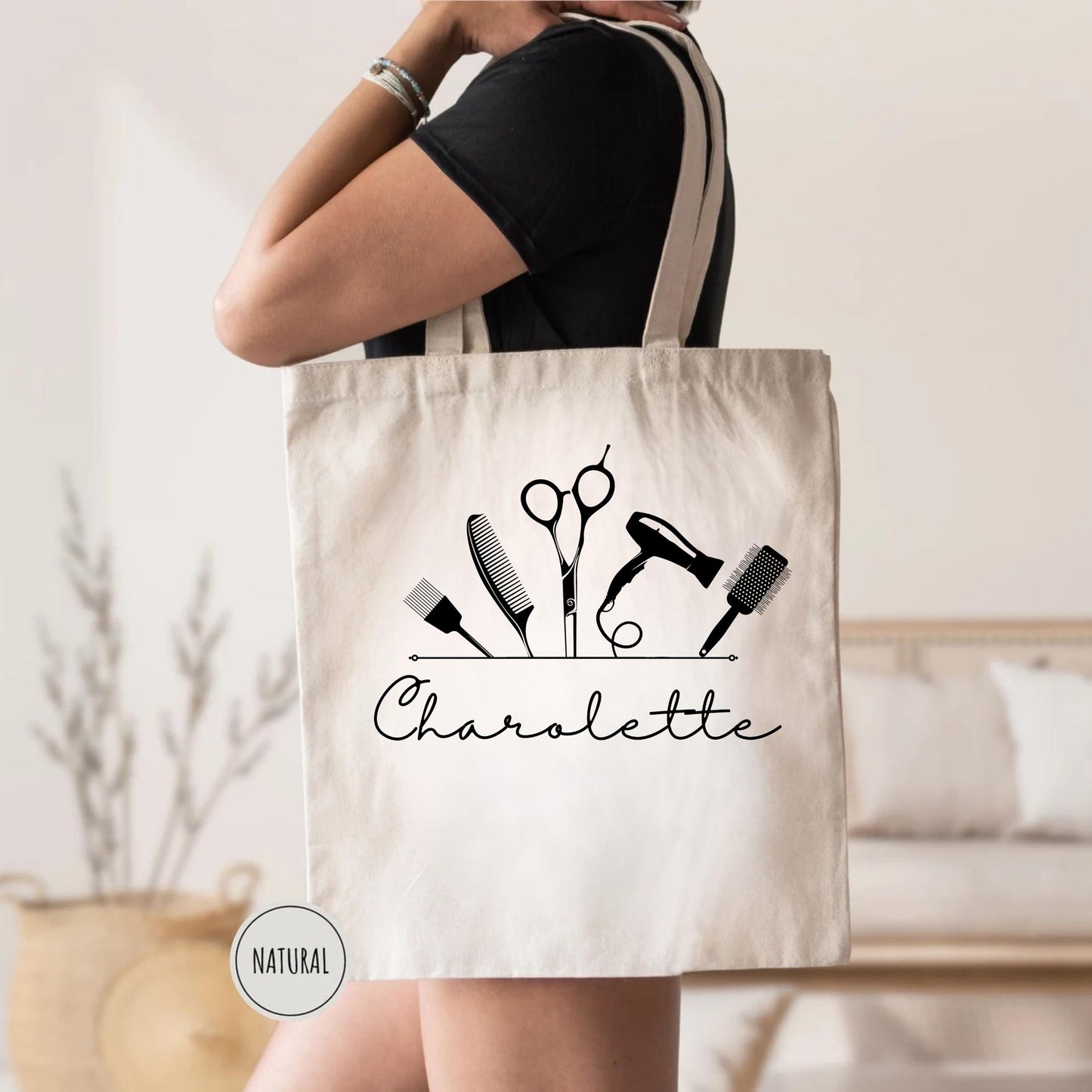 Personalized Name Hairdresser Tote Bag - Perfect Gift for Stylists, Graduates & Beauty Professionals Custom Gift, Tote Bag Custom Name