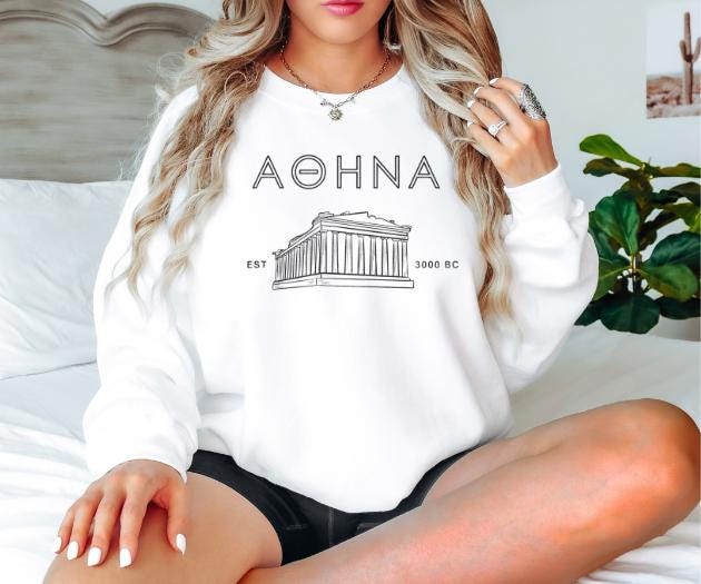 Athens Greece Embroidered Unisex Sweatshirt - Cozy and Stylish Sweatshirt for Travel Lovers and Locals