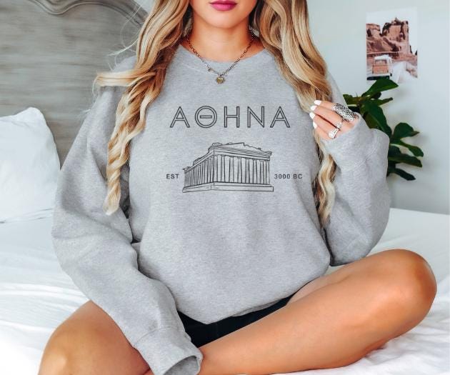 Athens Greece Embroidered Unisex Sweatshirt - Cozy and Stylish Sweatshirt for Travel Lovers and Locals