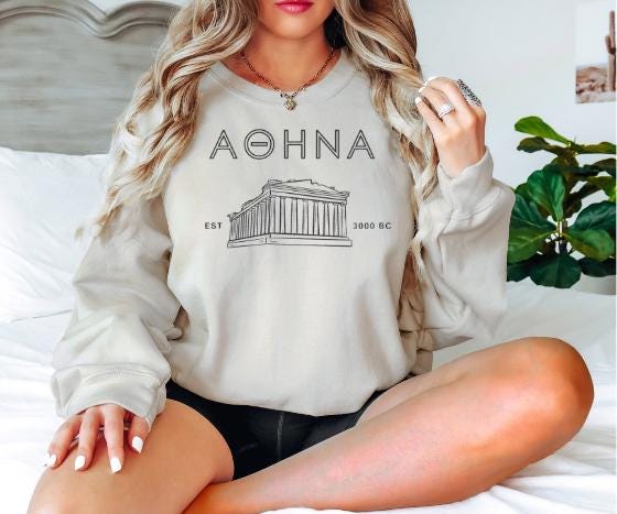 Athens Greece Embroidered Unisex Sweatshirt - Cozy and Stylish Sweatshirt for Travel Lovers and Locals