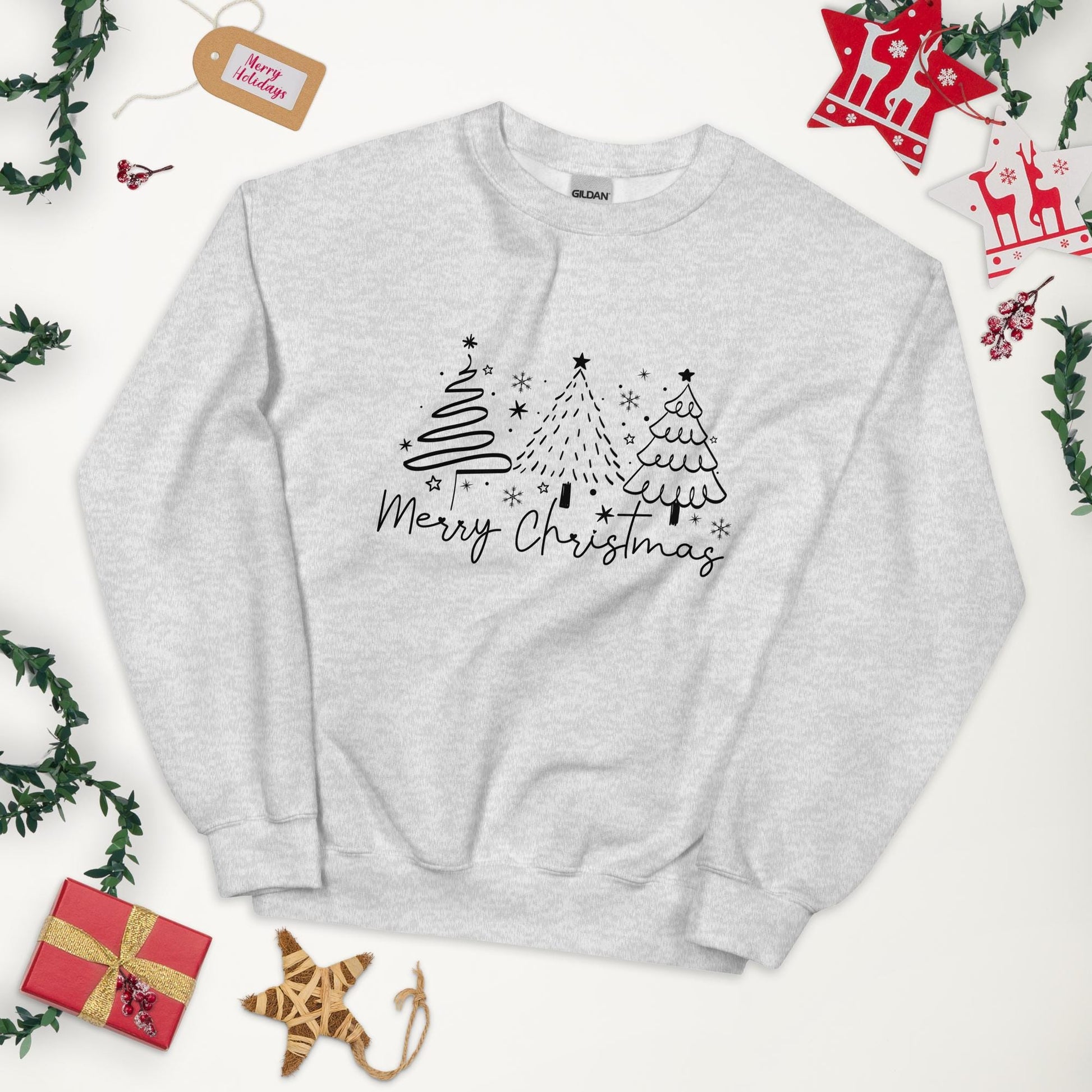 Merry Christmas Sweatshirt | Cozy Gildan 1800 | Holiday Gift | Unisex Christmas Apparel | Festive Sweatshirt | Christmas Sweater