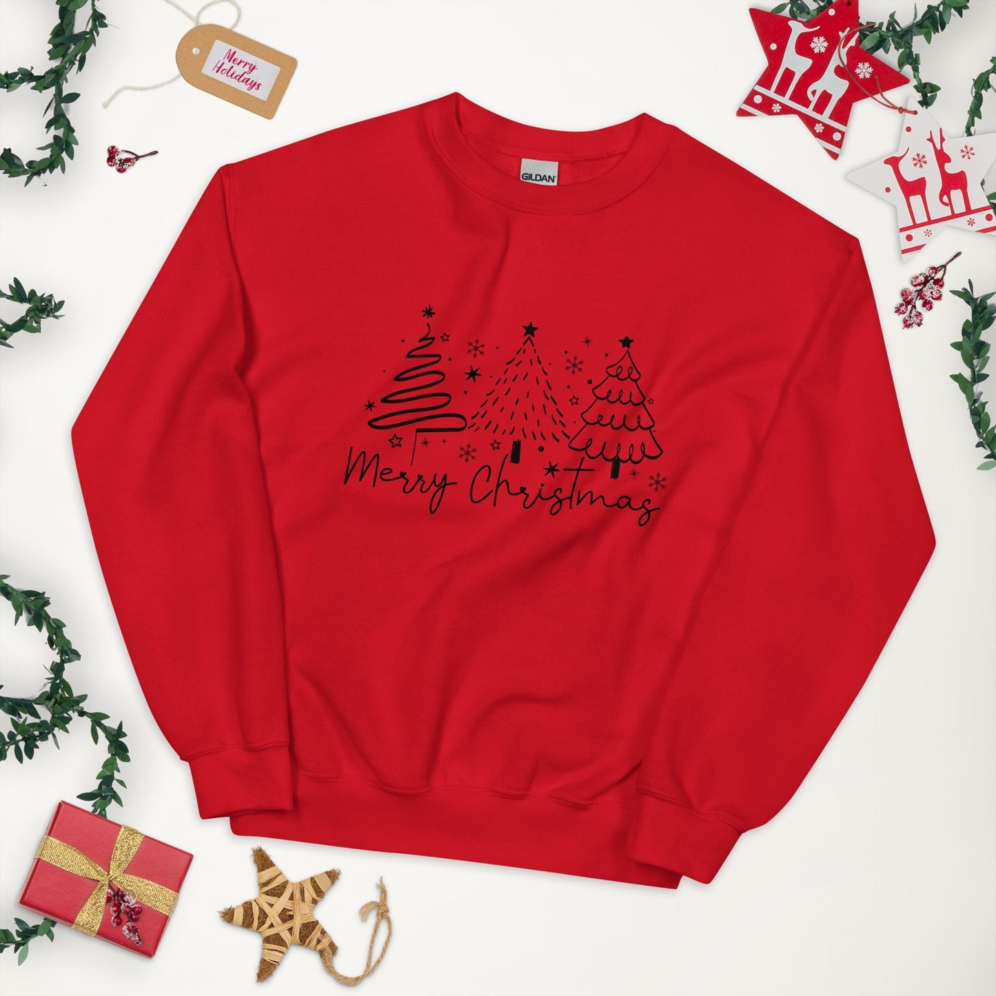 Merry Christmas Sweatshirt | Cozy Gildan 1800 | Holiday Gift | Unisex Christmas Apparel | Festive Sweatshirt | Christmas Sweater