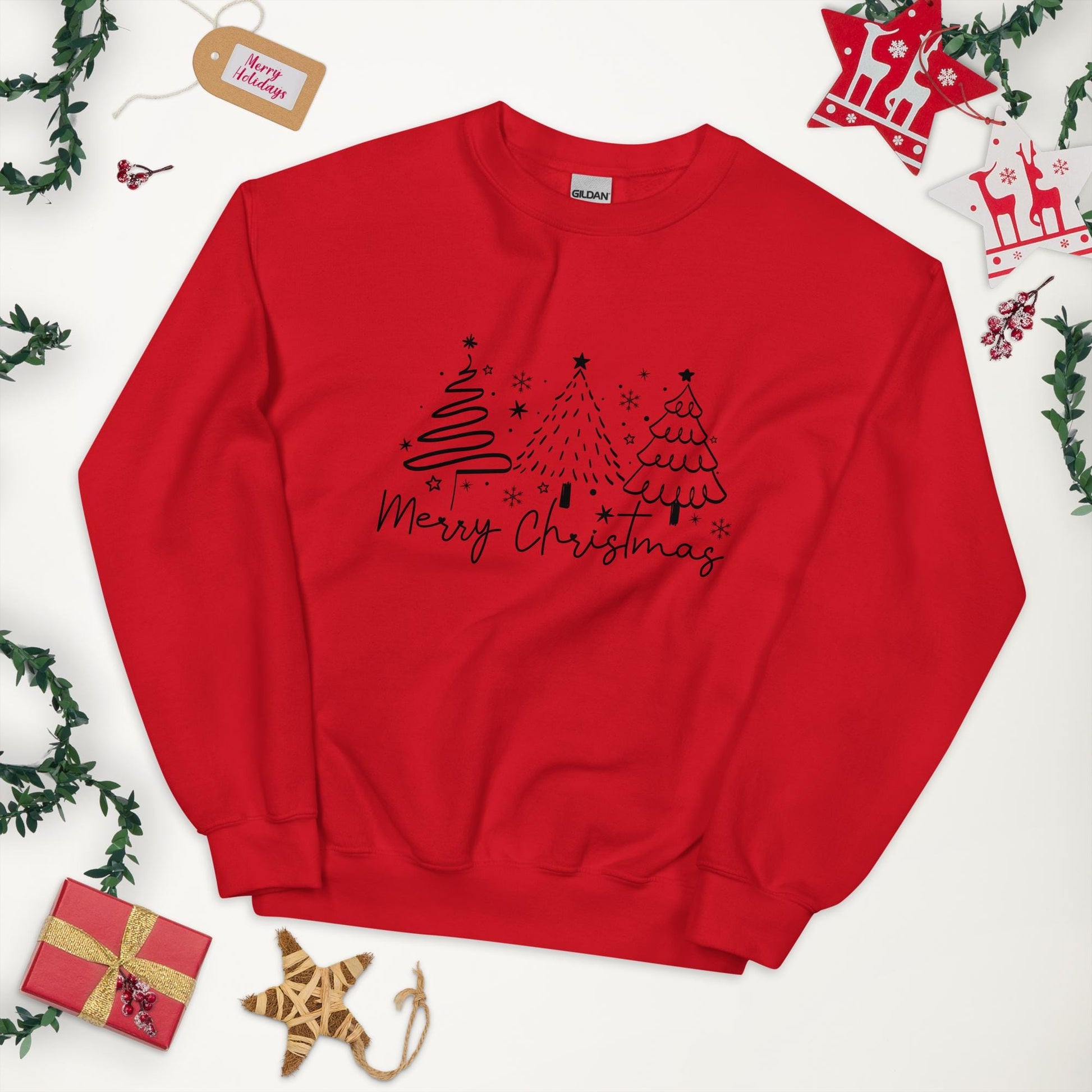Merry Christmas Sweatshirt | Cozy Gildan 1800 | Holiday Gift | Unisex Christmas Apparel | Festive Sweatshirt | Christmas Sweater