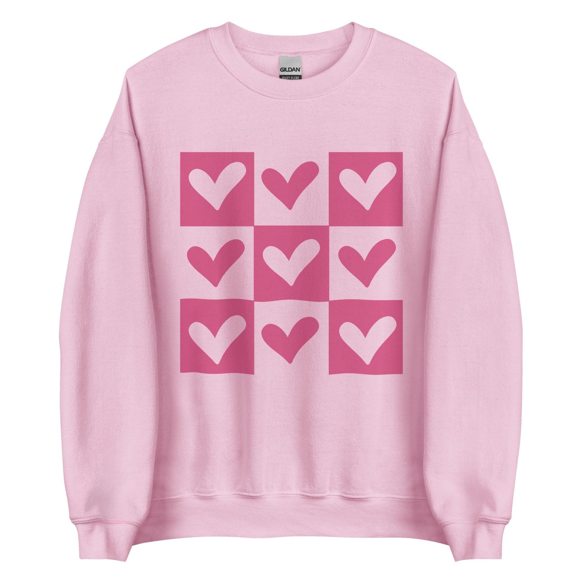 Heart Design Sweatshirt | Unisex Crew Neck | Gildan 18000 | Red, Black, Pink, White, Ash | Trendy & Cozy Sweatshirt for Everyday Wear