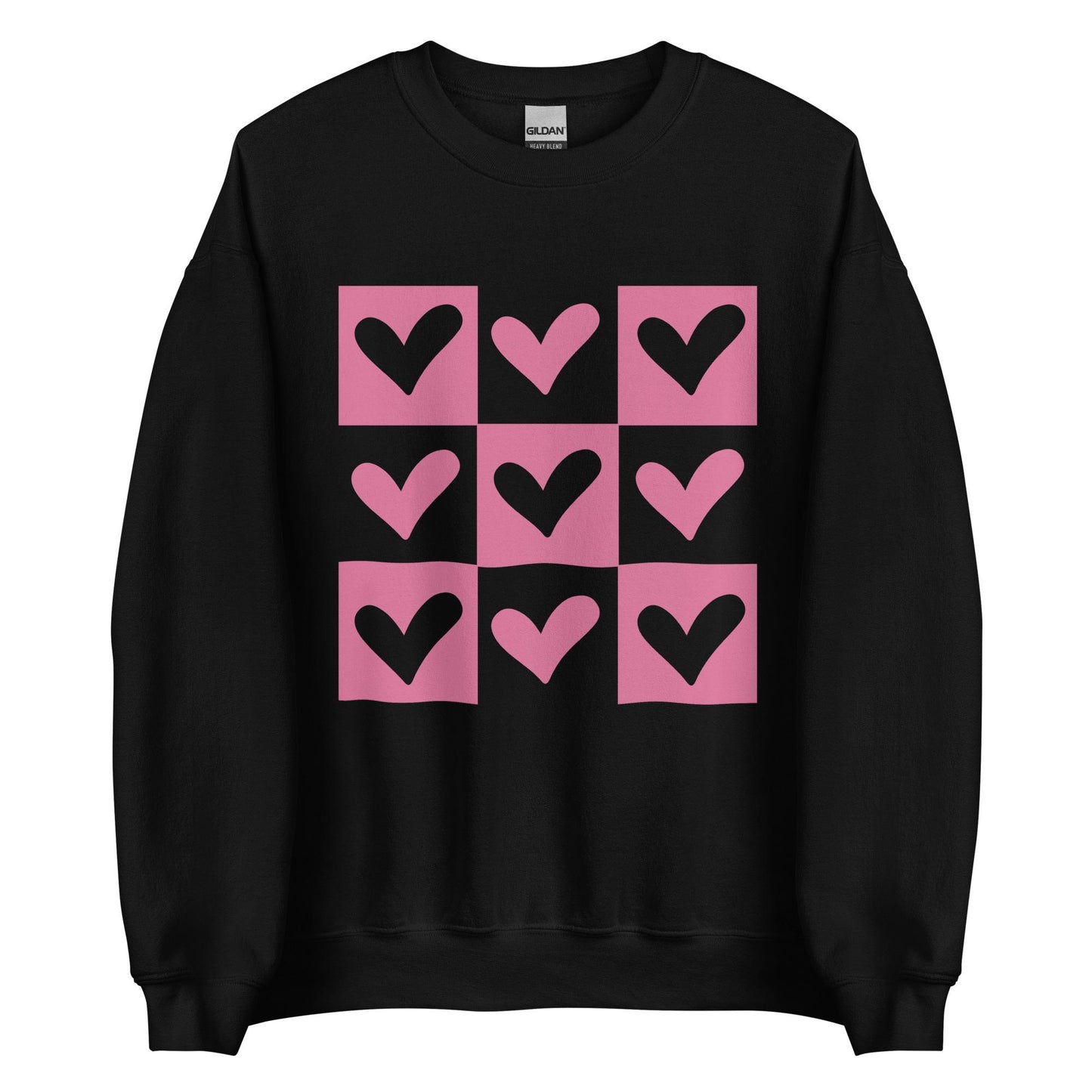 Heart Design Sweatshirt | Unisex Crew Neck | Gildan 18000 | Red, Black, Pink, White, Ash | Trendy & Cozy Sweatshirt for Everyday Wear