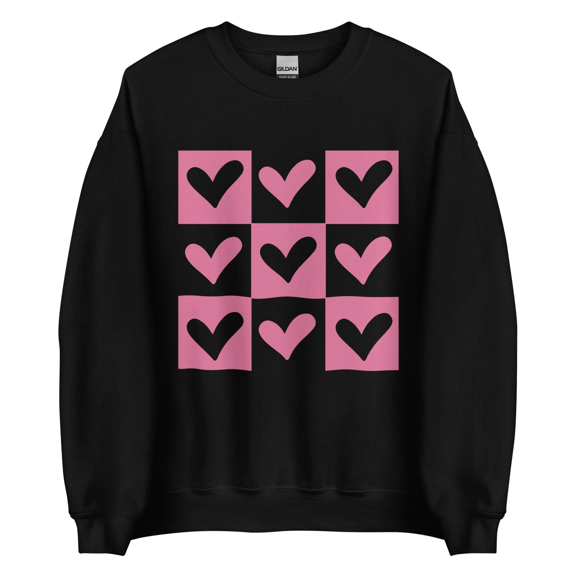 Heart Design Sweatshirt | Unisex Crew Neck | Gildan 18000 | Red, Black, Pink, White, Ash | Trendy & Cozy Sweatshirt for Everyday Wear