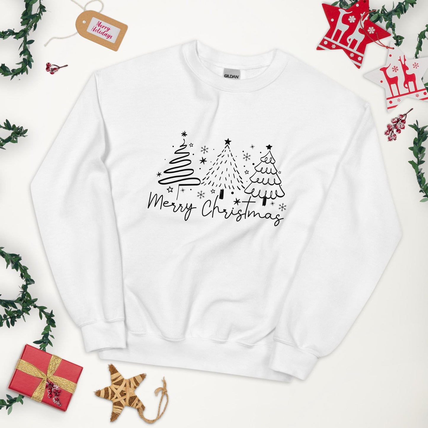 Merry Christmas Sweatshirt | Cozy Gildan 1800 | Holiday Gift | Unisex Christmas Apparel | Festive Sweatshirt | Christmas Sweater