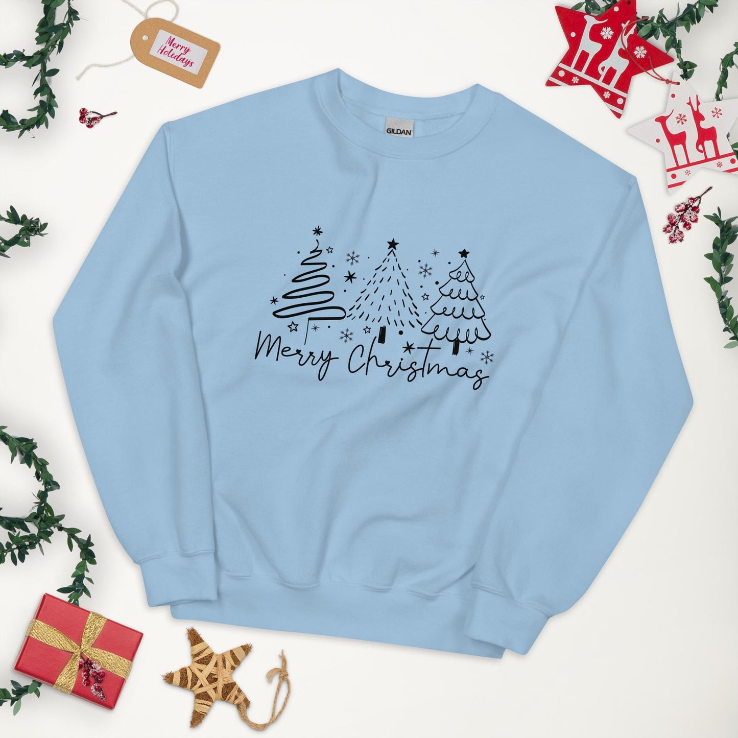 Merry Christmas Sweatshirt | Cozy Gildan 1800 | Holiday Gift | Unisex Christmas Apparel | Festive Sweatshirt | Christmas Sweater
