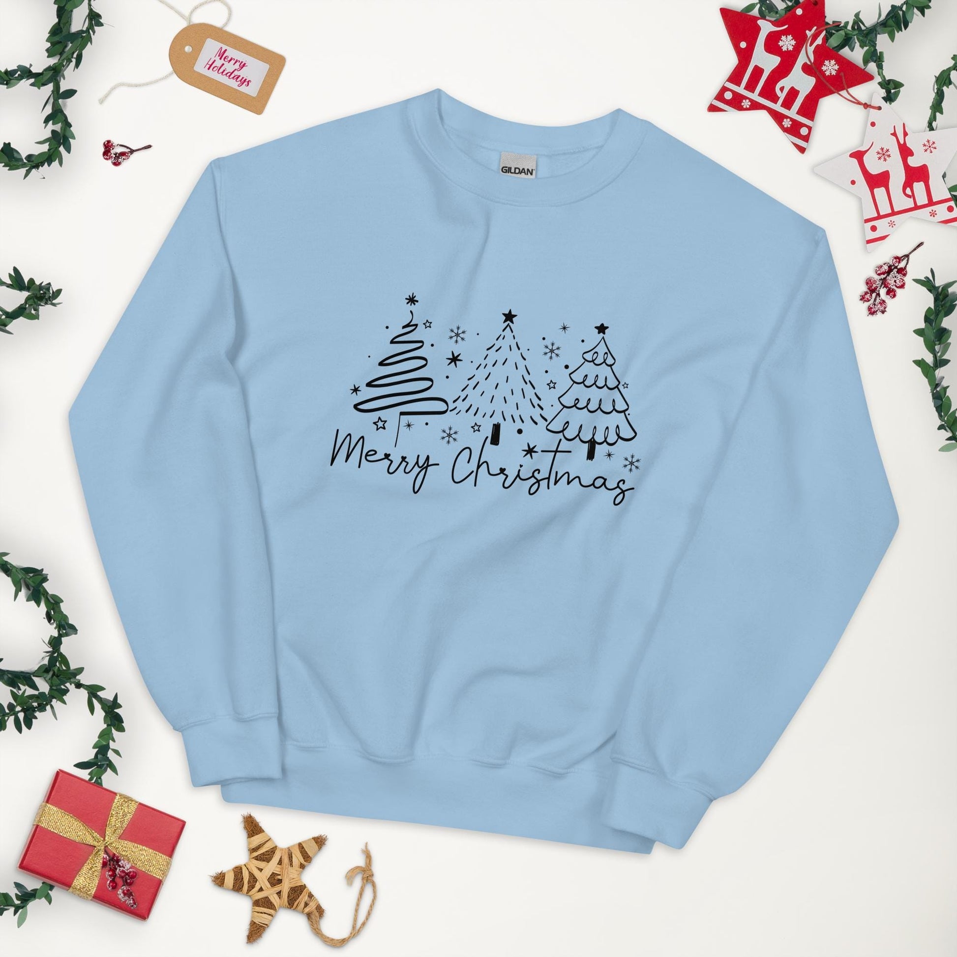 Merry Christmas Sweatshirt | Cozy Gildan 1800 | Holiday Gift | Unisex Christmas Apparel | Festive Sweatshirt | Christmas Sweater