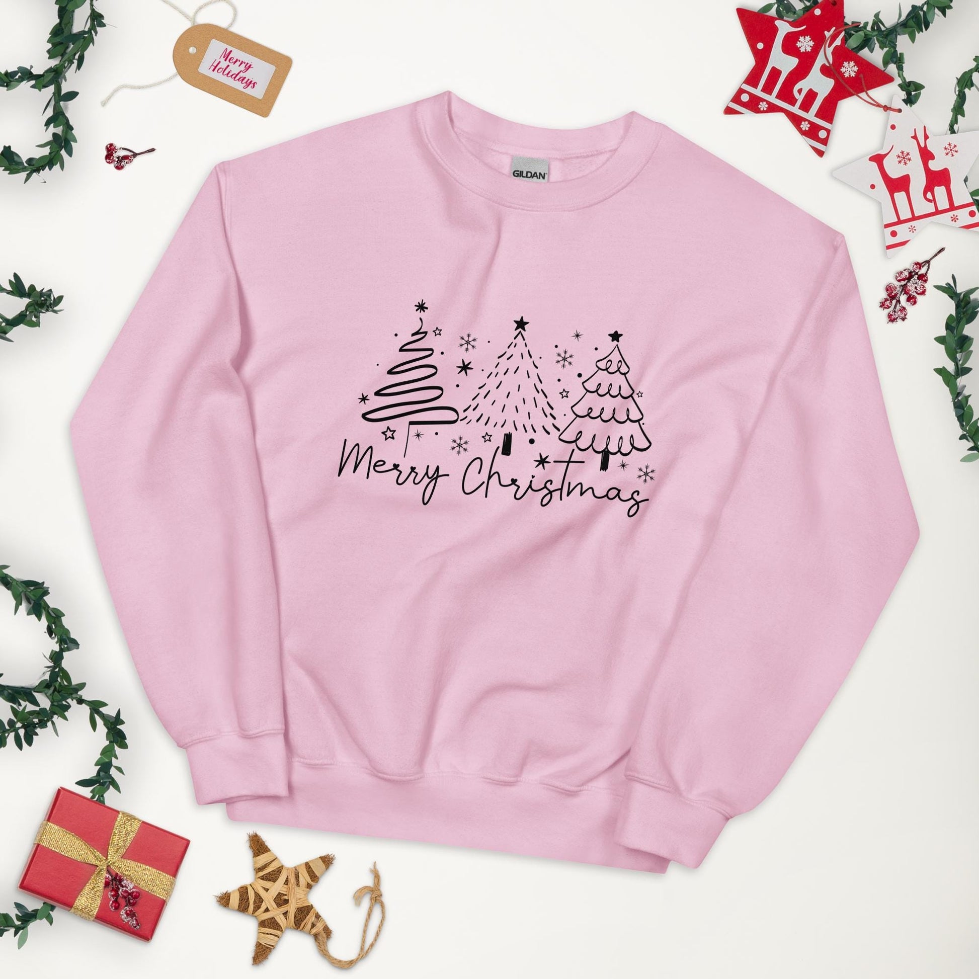 Merry Christmas Sweatshirt | Cozy Gildan 1800 | Holiday Gift | Unisex Christmas Apparel | Festive Sweatshirt | Christmas Sweater