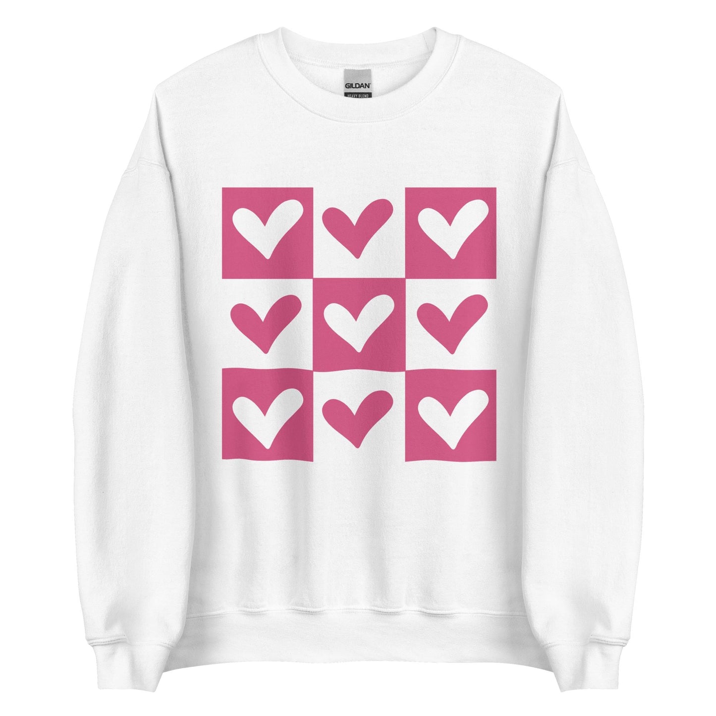 Heart Design Sweatshirt | Unisex Crew Neck | Gildan 18000 | Red, Black, Pink, White, Ash | Trendy & Cozy Sweatshirt for Everyday Wear