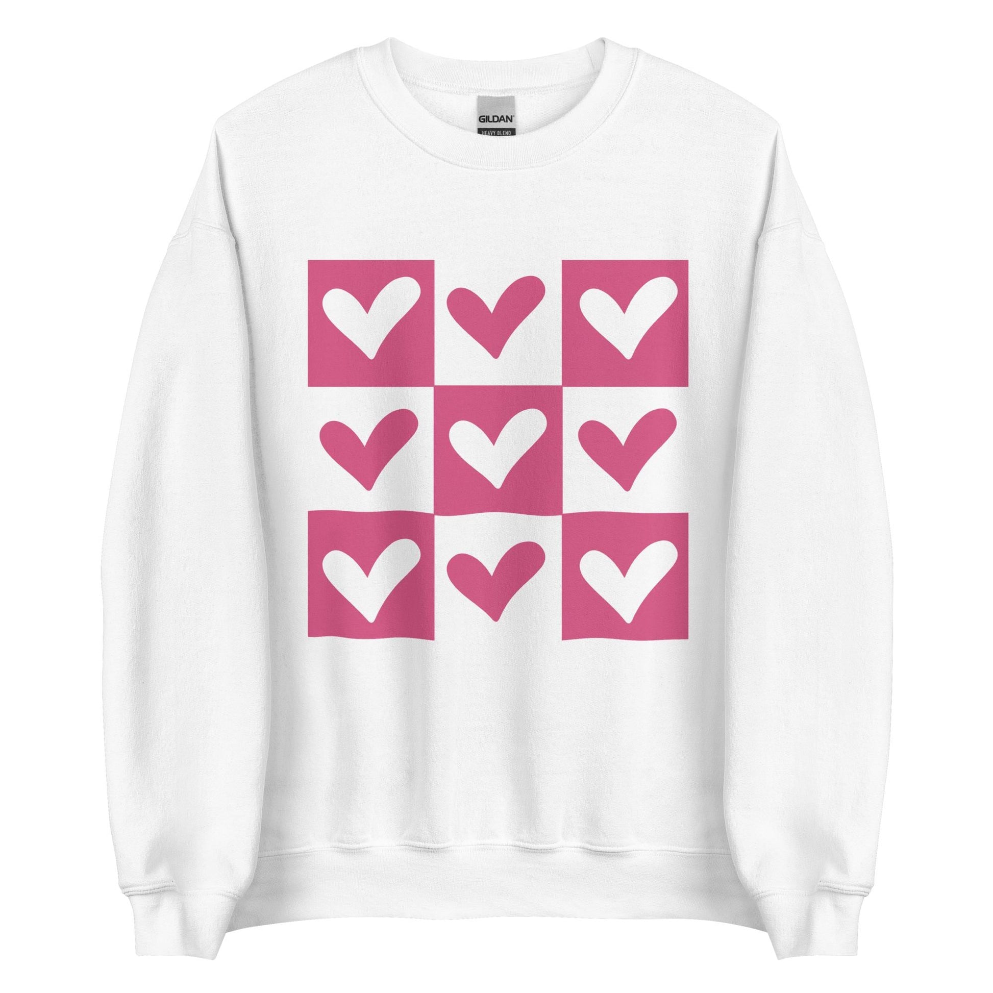 Heart Design Sweatshirt | Unisex Crew Neck | Gildan 18000 | Red, Black, Pink, White, Ash | Trendy & Cozy Sweatshirt for Everyday Wear