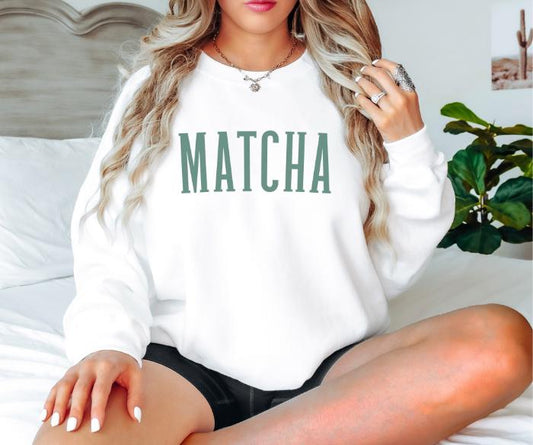 Matcha sweatshirt for matcha lovers. Perfect gift for friends, college students, or any tea enthusiast. Comfortable, stylish, and made from high-quality fabric. Ideal for casual wear or cozy days at home. Available in various sizes.