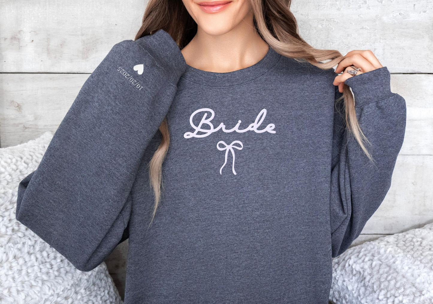 Personalized Bride Sweatshirt, Bride Embroidered Sweatshirt
White Bride Sweatshirt
Wedding Sweatshirt
Custom Bridal Sweatshirt
Embroidered Sweatshirt
Bride Gift Ideas
Bridal Shower Gift
Wedding Day Sweatshirt
Bride Sweatshirt Custom
