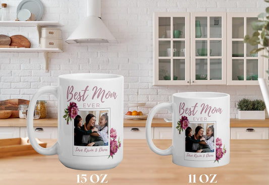 Custom Photo Mug for Mom | Personalized Mother’s Day Gift | Birthday Mug for Mom | Best Mom Ever Mug | Custom Ceramic Coffee Mug | Sentimental Gift for Her | Mama Mug | Photo Mug Gift | Unique Tea Mug Grandma Mug Mother-in-Law Mug | Custom Coffee Mug