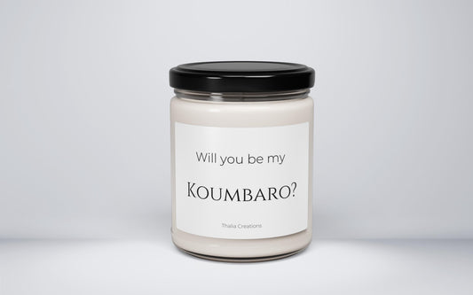Will You Be My Koumbaro? Candle Groomsman Proposal Gift Greek Wedding Personalized Candle Groomsman Gift Wedding Gift