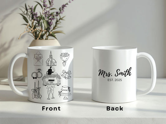 Personalized Bride Mug, Custom Bachelorette Mug, Going to the Chapel Mug, Bridal Shower Gift, Wedding Gift, Custom Name Mug, Bride to Be Mug, Wedding Day Gift, Engagement Gift, Bride Squad Mug, Bridesmaid Gift, Custom Wedding Mug, Bridal Party Mug.