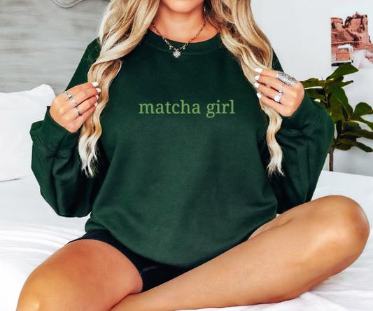 Matcha sweatshirt for matcha lovers. Perfect gift for friends, college students, or any tea enthusiast. Comfortable, stylish, and made from high-quality fabric. Ideal for casual wear or cozy days at home. Available in various sizes.