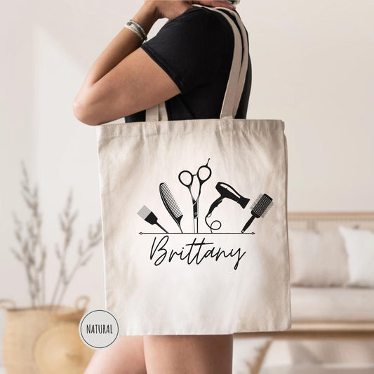 Personalized Name Hairdresser Tote Bag - Perfect Gift for Stylists, Graduates & Beauty Professionals Custome Gift, Tote Bag Custom Name