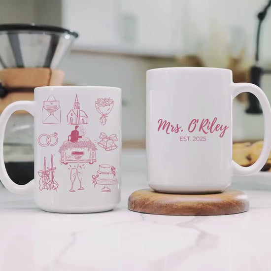 Personalized Bride Mug, Bachelorette Mug, Going to the Chapel Mug, Bridal Shower Gift, Wedding Gift, Custom Name Mug