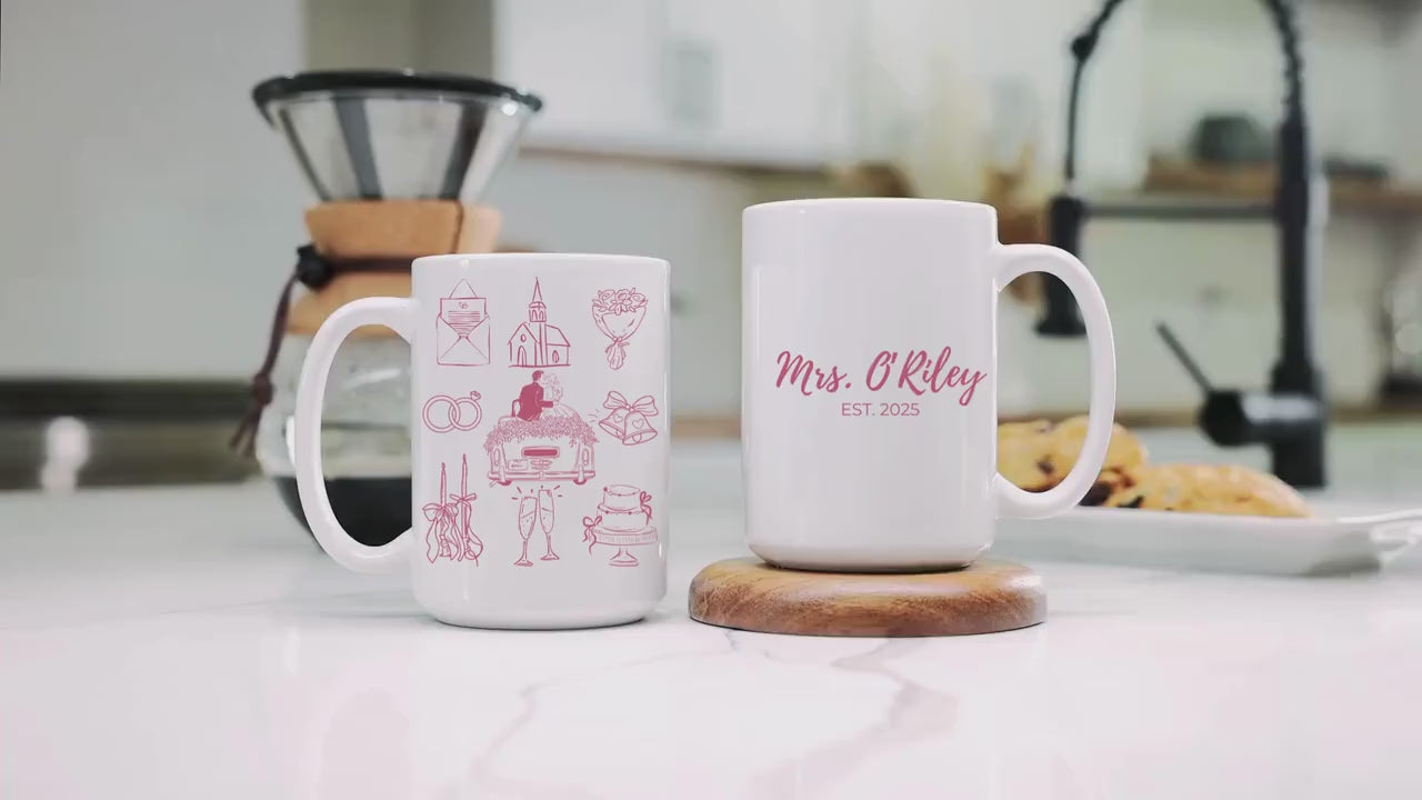 Personalized Bride Mug, Bachelorette Mug, Going to the Chapel Mug, Bridal Shower Gift, Wedding Gift, Custom Name Mug